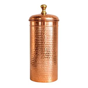Juego de 4 Recipientes de Cocina de Cobre Martillado Hechos a Mano con Tapas - Frascos de Metal de Lujo para Alimentos, Té, Azúcar y Café - Product Image 3