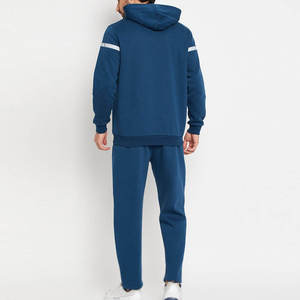 Sudadera con capucha unisex azul claro, conjunto deportivo de algodón de corte holgado, chándal informal de color liso, ropa de otoño de longitud completa 2026 - Product Image 2