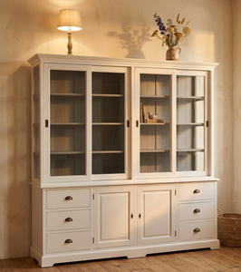 ตู้โชว์ไม้เนื้อแข็งคุณภาพสูง Astony พร้อมบานเลื่อนและช่องเก็บของเสริมสำหรับจัดระเบียบบ้าน - Product Image 5