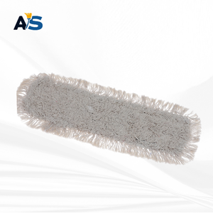 A&S Durable 5x16 Natural White Dust <b>Mop</b> Synthetic Cotton Fibers Cut-End Design White Backing Multi-Floor Cleaning Aluminum - Product Image 1