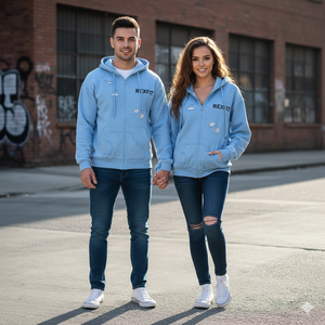 Sweat à capuche en polaire Rexfit Sports Premium, logo personnalisé, streetwear uni, effet délavé, effet usé, fermeture éclair, impression personnalisée - Product Image 3
