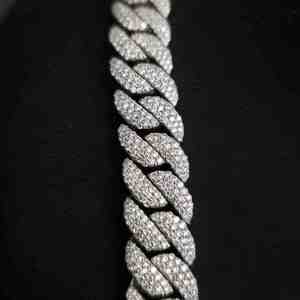 Chaîne cubaine à maillons de 12 mm en argent sterling 925, style hip-hop tendance, cadeau unisexe, avec diamant de laboratoire de 30,87 carats - Product Image 3
