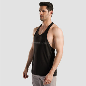 Débardeur de sport pour homme en gros, de haute qualité, sans manches, t-shirt en coton lourd de 240 g, col rond, bouton, écologique, décontracté - Product Image 4