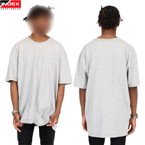 Camiseta de Manga Corta Oversize para Hombre INDEX, Color Gris, Cuello Redondo, Informal, de Algodón Jersey, Corte Sólido, Largo Extendido - Product Image 6