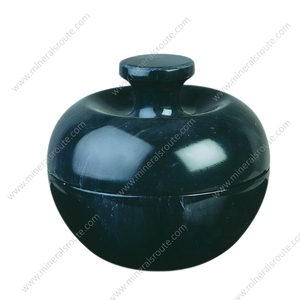 Top Trending Luxury Handcrafted Black Marble Apple Shape <b>Jar</b> Container <b>Decorative</b> Storage Onyx And Marble <b>Jars</b> For Elegant Home - Product Image 6