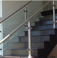 Rampe d'escalier en verre et acier inoxydable, design moderne, double vitrage, balustrades
