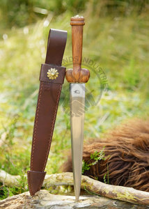 Couteau Viking Seax en acier à haute teneur en carbone forgé à la main, lame de 10 pouces, manche en bois et laiton, finition polie, ambidextre, couteau multi-usages - Product Image 3