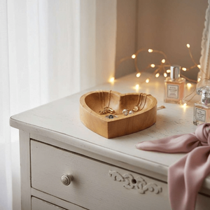 Bols en bois en forme de cœur, design classique écologique, artisanat poli pour le petit-déjeuner et le dîner, vaisselle, cadeaux - Product Image 6
