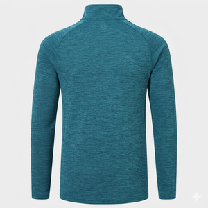 Sweat-shirt à col zippé pour homme, manches longues, coupe classique, demi-zip, personnalisable avec logo, pour usage extérieur, en coton mélangé basique, vente en gros - Product Image 2