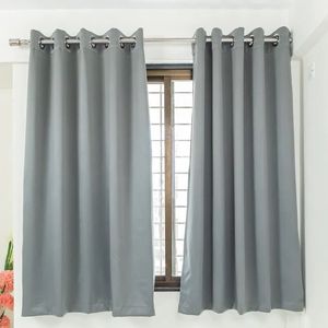 Luxury Polyester Blackout <b>Curtain</b> 122 X 152 CM Modern Pleated Grommet Style <b>Hooks</b> Flame Retardant Ready Made for Home Hotel Use - Product Image 1