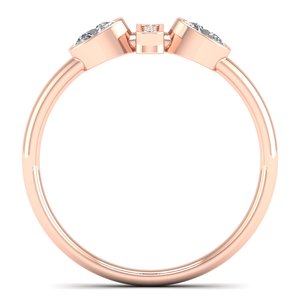แหวนเพชร REYES ดีไซน์สั่งทำพิเศษ ทอง 14K เพชร HPHT CVD ผลิตในห้องปฏิบัติการ ของขวัญวันครบรอบแต่งงานที่สมบูรณ์แบบ เครื่องประดับชั้นดีสำหรับผู้หญิง - Product Image 4