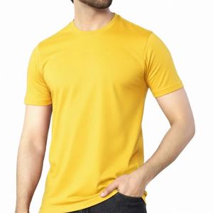 Bulk <b>Mens</b> Solid Pattern 100% Cotton Worsted Breathable Anti-UV Eco-Friendly Casual Short Sleeve Loose Fit T-Shirts-Wholesale OEM - Product Image 1