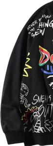 Sweat-shirt surdimensionné en coton 100% avec logo personnalisé, molleton épais, col rond, pull uni, streetwear, approvisionnement en gros, hiver, homme - Product Image 4