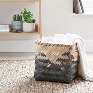 Panier en bambou naturel, contenants de rangement ronds, organisateur de cuisine tressé, articles ménagers de grande taille, ensembles de salle de bain, boîte de décoration intérieure - Product Image 4