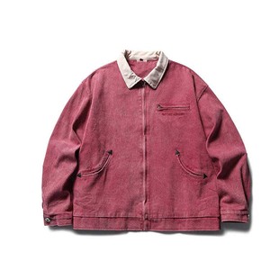 Chaqueta de Lona Vintage Lavada de Moda Urbana, Talla Grande, Chaqueta de Trabajo de Lona Resistente con Cierre Personalizado para Hombre - Product Image 1