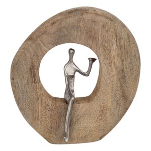 Renne élégant au design raffiné, en aluminium poli doré, pour la décoration de Noël, de Pâques, de la maison et de l'intérieur. - Product Image 2