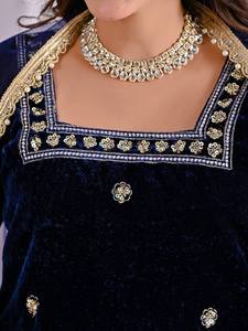 Lehenga Choli para Mujer, para Fiesta o Boda, con Bordado de Lentejuelas de 5mm, Materiales Reciclados, Elástico, Elegante, para Ocasiones Especiales como Diwali - Product Image 5