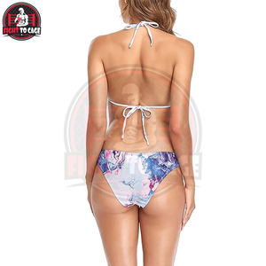 Bikini de tres piezas personalizado con logotipo propio, colorido, para niñas, spa, talla grande, conjunto de bikini multicolor para mujer - Product Image 4