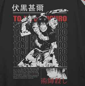 Camisetas de Algodón Tejido Suave y Cómodo, Personalizables, Fáciles de Usar, Estilo Toji Fushiguro, Diseño Personalizado, Estilo Urbano, Lavado Desgastado - Product Image 2