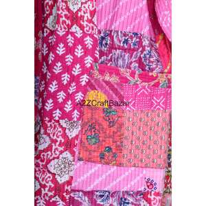 Kimono Kantha Indio de Lujo, Hecho a Mano, para Mujer, Pantalones Cortos, 100% Algodón, Secado Rápido, Suave y Transpirable, para Playa - Product Image 2