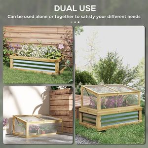 Serre in Legno Naturale con Struttura a Muro, Letto Rialzato per Orto 41x22.5x28.25, Piccolo Scaffale per Fiori da Esterno per Feste in Giardino - Product Image 4
