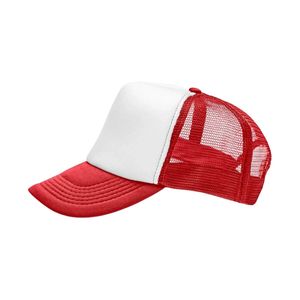 Casquette de camionneur rouge et blanche avec logo personnalisé, casquette en maille de haute qualité, réglable avec fermeture snapback, chapeau d'été pour événements promotionnels - Product Image 3