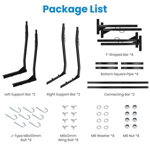 Par de soportes de acero ajustables para camioneta, capacidad de 800 libras, extensibles, sin perforación, accesorios de control de carga para la plataforma de camionetas pickup - Product Image 4