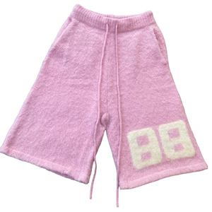 กางเกงขาสั้นไหมพรมขนปุยแบบมีเชือกผูกเอวทรงหลวมสำหรับผู้ชาย ฤดูร้อน รับผลิตตามสั่งพร้อมปักโลโก้จากโรงงาน - Product Image 5