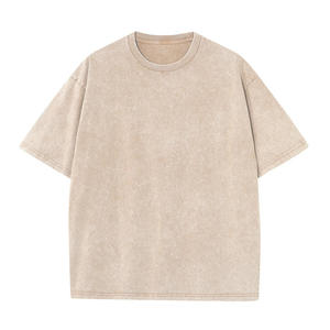 T-shirt surdimensionné pour homme en coton lourd 100% avec effet délavé à l'acide, style vintage, personnalisable avec logo imprimé - Product Image 3