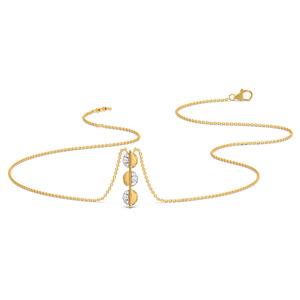 Collar de Diamantes con Diseño de Órbita Vertical, Círculos Alternados de Brillo Intenso y Centro Lineal Elegante - Product Image 2
