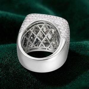 Men's Two-Tone Moissanite <b>Cross</b> Signet <b>Ring</b> 925 Sterling <b>Silver</b> Finish Baguette Cut Engagement Gift Statement <b>Ring</b> Channel Set - Product Image 3