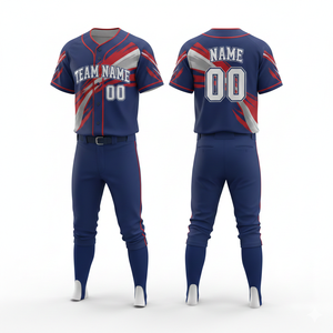 Conjunto de Uniforme de Béisbol de Diseño Personalizado, Jersey con Botones y Pantalones, 100% Poliéster, Secado Rápido, Transpirable, Nombres de Equipo Personalizados para Deportes de Equipo - Product Image 6