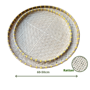 Round Bamboo <b>Trays</b> for Sifting and Drying Agricultural Products Grains and Seeds Handmade in Vietnam Set of 2 OEM & ODM - Product Image 2