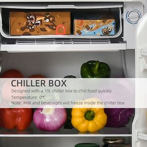 Mini 3.2 argento mono porta frigo Freezer a porta singola dormitorio frigorifero compatto con termostato regolabile e porta reversibile - Product Image 5
