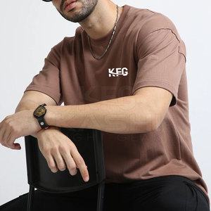 High Quality 100% Cotton Oversized T-Shirt for Men <b>Drop</b> Shoulder Short Sleeve Breathable & Eco-Friendly Summer Street Style Wear - Product Image 2