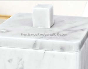 Boîte à bijoux carrée en marbre blanc faite à la main de meilleure qualité Beau design pour femmes par Artisan Craft - Product Image 6