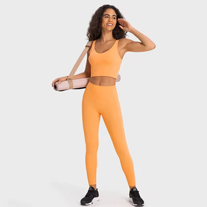 Ensemble de sport pour femmes, 2 pièces, leggings de yoga sans couture avec soutien-gorge de sport, ensemble de gym assorti - Product Image 3