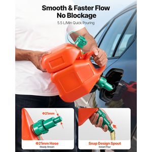 Contenitore Carburante da 6 Litri con Beccuccio da 2 Litri, Antigoccia, in Polietilene, per Moto, Portata Massima 5,5 L/min - Product Image 4