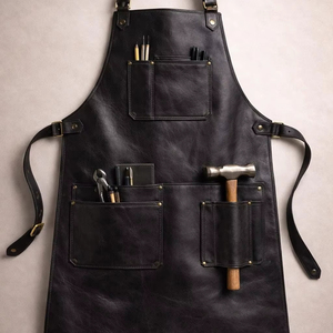 Heat Resistant Smell Proof Genuine Leather Welding Apron for Metalwork Forge-Industrial Cowhide Safety Workwear Protection - Product Image 1