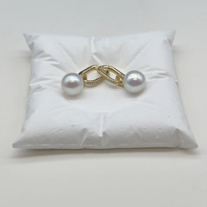 Pendientes de Perlas Blancas Grandes de Zhuji, 11-12 mm, Redondas, Extremadamente Brillantes, Diseño de Plata S925, Joyería de Perlas Elegante - Product Image 1