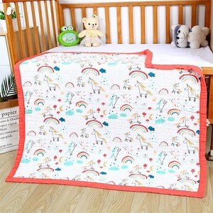 Couverture pour bébé en coton, motif licorne arc-en-ciel, douce et imprimée, respectueuse de la peau, couverture d'emmaillotage - Product Image 1