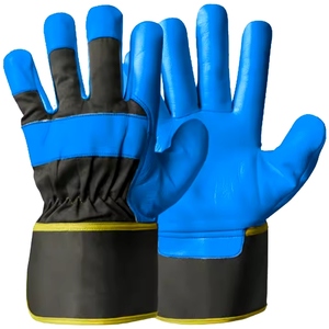 Gants de sécurité robustes en cuir grainé de vachette avec manchette caoutchoutée 11 oz – Nouveau design pour la protection des mains industrielles sur les chantiers - Product Image 4