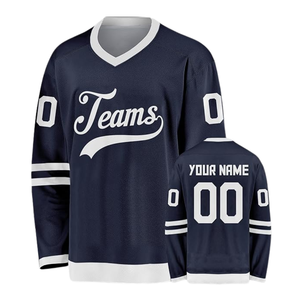 Premium Quality Polyester Hockey Jersey Anti-Bacterial Printed Team <b>Name</b> Your <b>Name</b> & Number Sublimated Ice Hockey Uniform - Product Image 4
