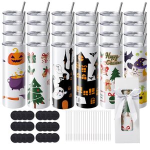 Set da 24 Tumbler in Acciaio Inox da 20oz a Doppia Parete Design Dritto - Tumbler Vuoti per Sublimazione - Product Image 1