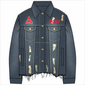 Veste en jean déchirée Delta Sigma Theta - Product Image 1