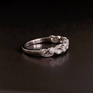 Anillo de compromiso de plata de ley con topacio blanco, estilo eternidad, para fiesta, regalo de aniversario para mujer - Product Image 4