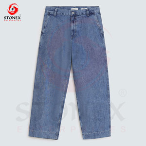Pantalones Vaqueros de Mezclilla Azul Medio para Hombre, Corte Relajado, al por Mayor, Estilo Casual, Pierna Recta, Moda Urbana, Algodón - Product Image 5