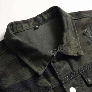 Denim Covered Button Turn-down Collar Men's <b>Jacket</b> <b>Camo</b> Design OEM ODM Service Custom Made High Quality Cheap Price Low MOQ - Product Image 5