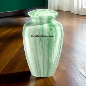 <b>Large</b> Size Decorative Funeral Cremation <b>Urns</b> & Keepsake for Adult Ashes Solid Alloy Metal Marble Finishing Wholesale Burial <b>Urns</b> - Product Image 1