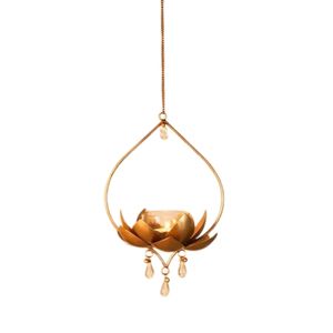 Lanterne suspendue en métal doré de style nordique moderne, support géométrique pour bougies chauffe-plat, centres de table pour décoration de mariage et de fête, vente en gros - Product Image 3